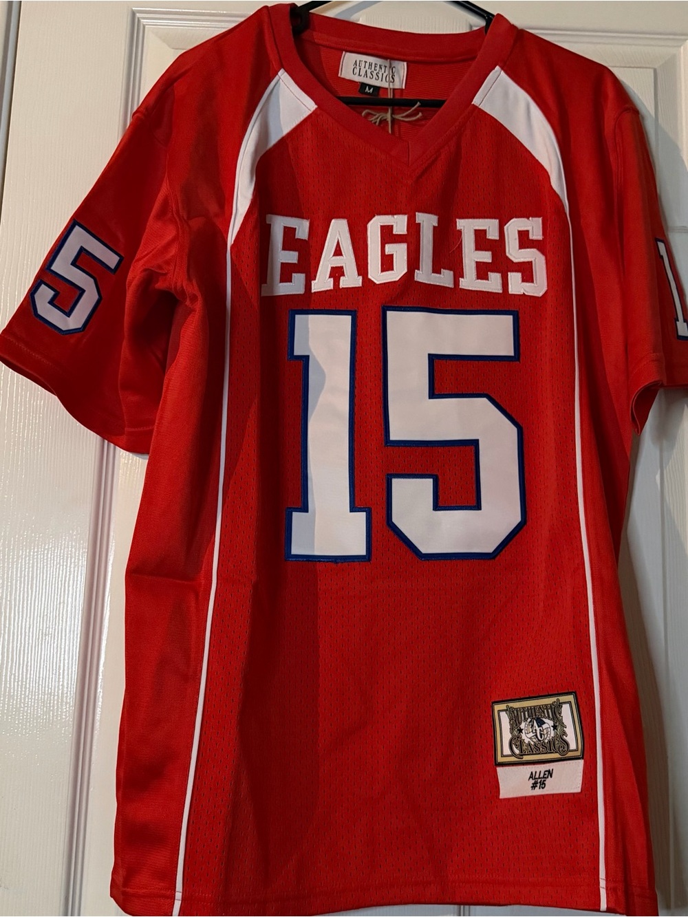 Red Josh Allen #15 high school Football Jersey - Picture 2 of 2